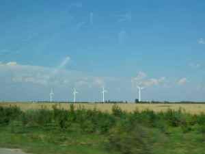 Just a sample of the hundreds of wind powered generating stations across Germany.