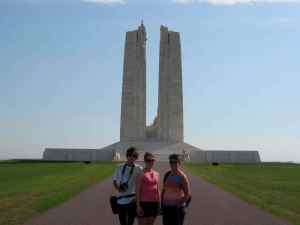 Andrew, Deana and Jessica in front of the Vimy Ridge Memorial to the WW I veterans.