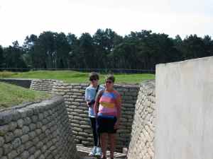 Standing in the trenches, similar to the miles and miles of trenches dug into this ridge by both sides.